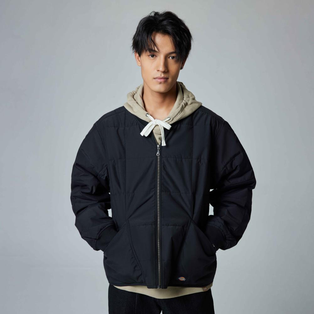 Dickies男款黑色羅紋立領舒適保暖絎縫設計休閒外套|DK0A4Z35BLK