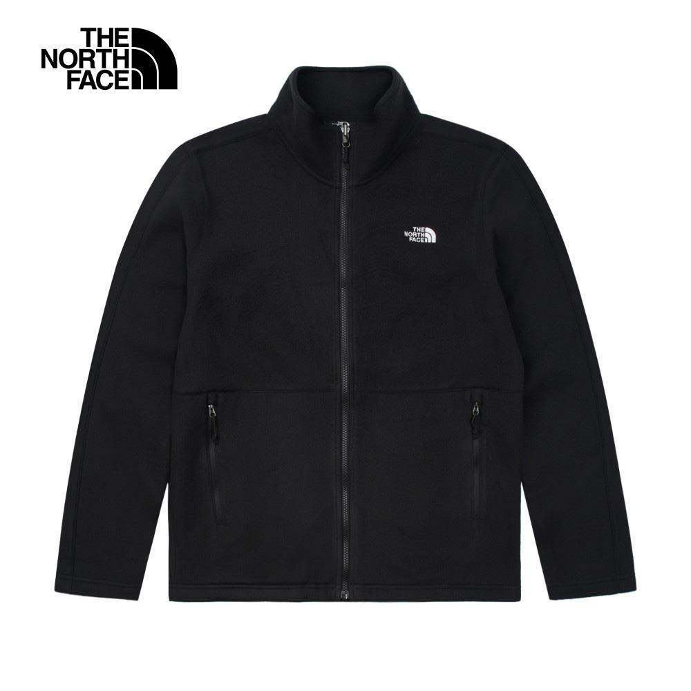 The North Face北面男款黑色保暖立領抓絨外套｜88R94H0