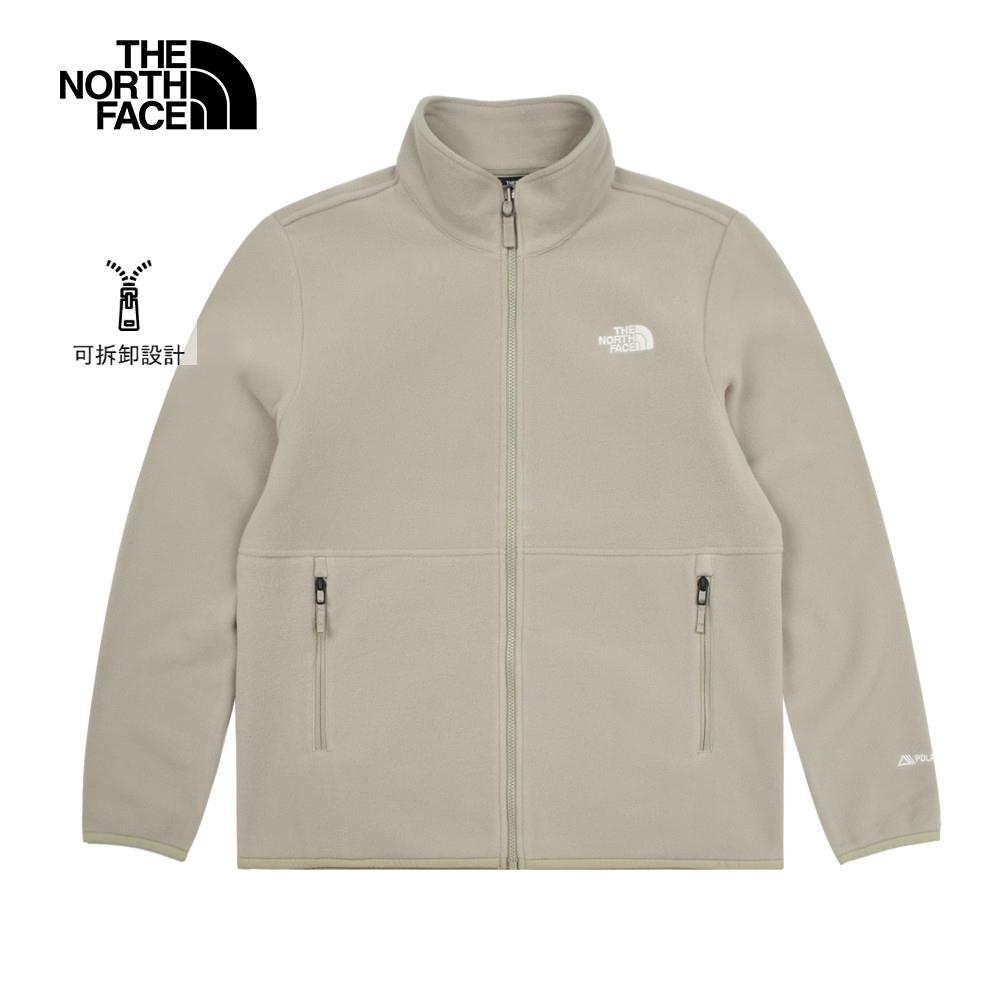 The North Face北面男款棕色舒適保暖立領抓絨外套|83O91I4
