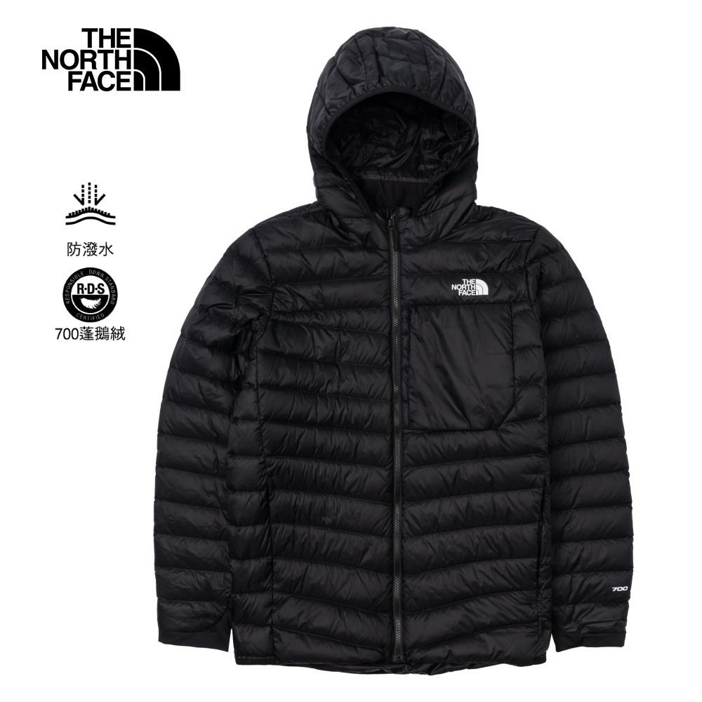 The North Face北面男款黑色防潑水舒適保暖連帽羽絨外套｜89ZQJK3