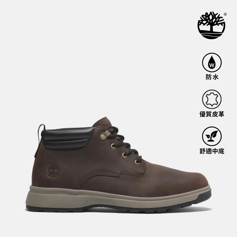 Timberland 男款深棕色防水中筒休閒靴|A6A81W01