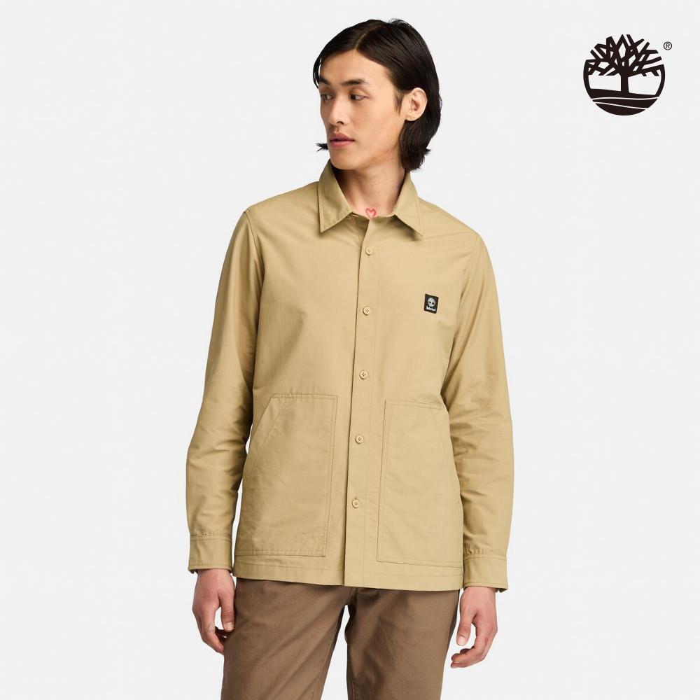 【網路限定】Timberland 男款檸檬黃長袖襯衫外套|A5M3JDH4