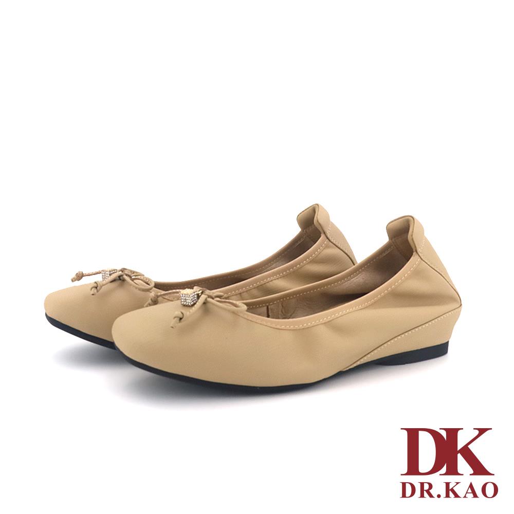 【DK 氣墊鞋】蝴蝶飛方鑽氣墊娃娃鞋 71-4345-89 杏色