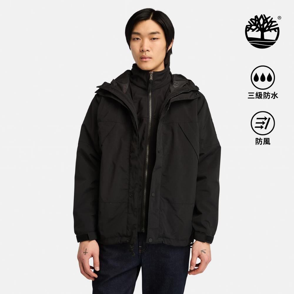 Timberland 男款黑色Winnick防潑水3合1外套|A69F2001