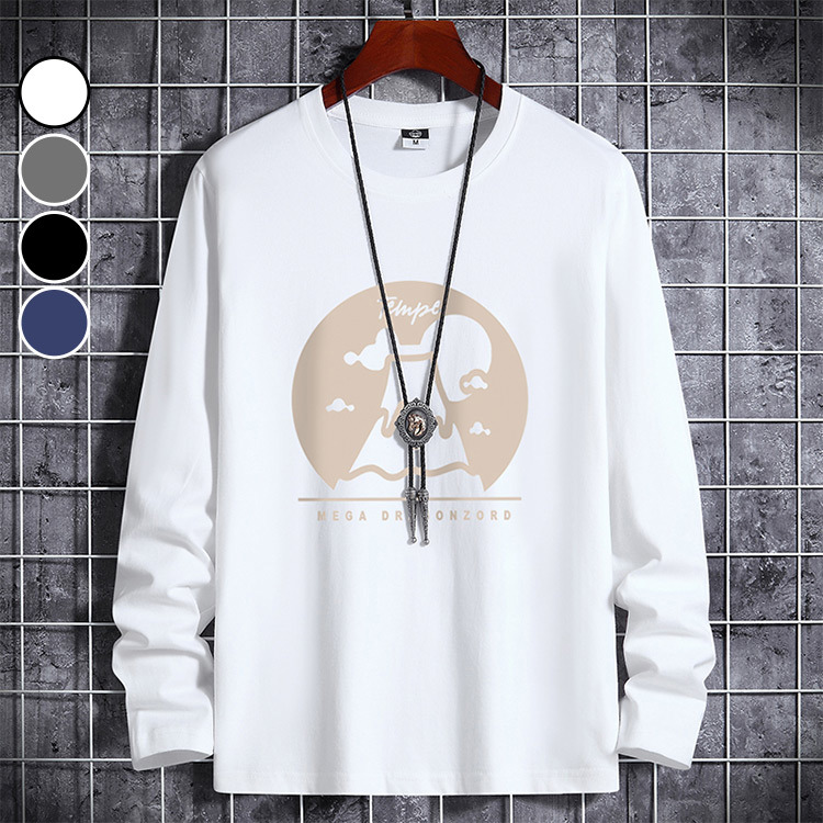 長袖 山頂圖案長T 街頭 寬版 寬鬆 長T 美式 潮流 休閒 圖案 加大尺碼 台灣出貨【NZ6JN2432】