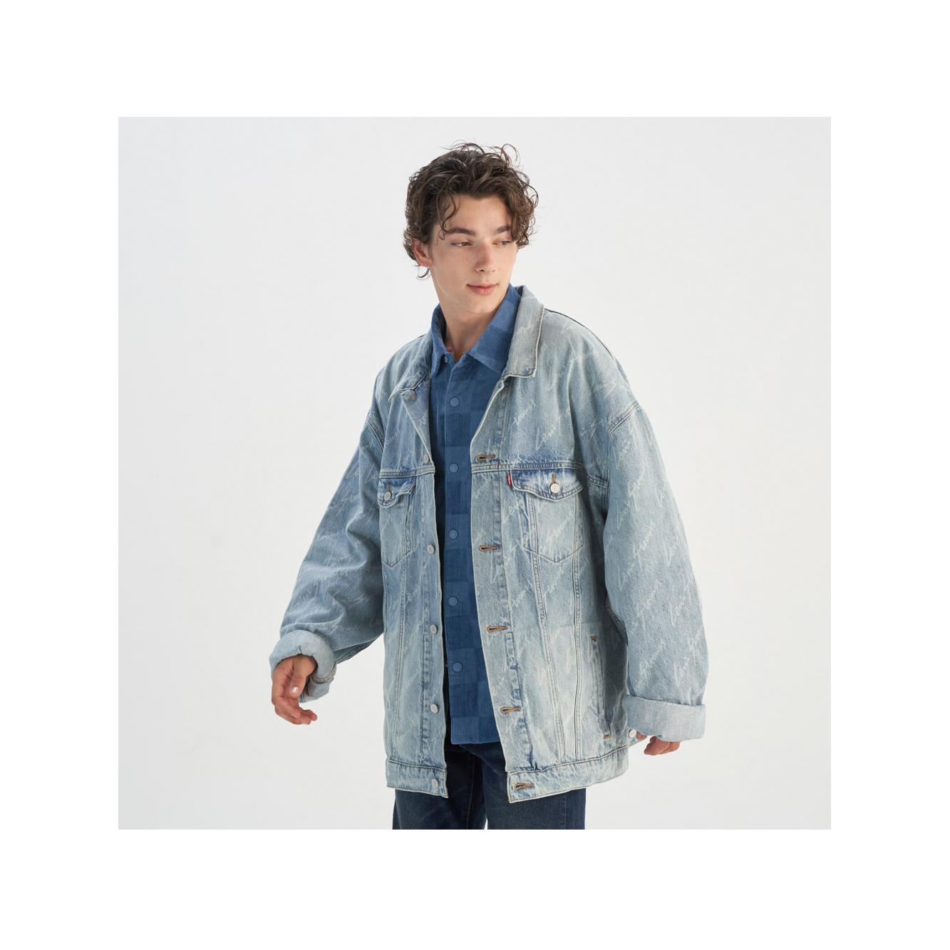 Levi’s®  男款 TYPE3牛仔外套 滿版LOGO  熱賣單品