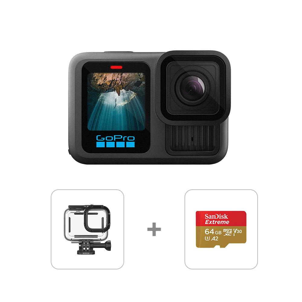 GoPro HERO13 Black 防水殼套組(HERO13+60M防水殼+64G記憶卡)