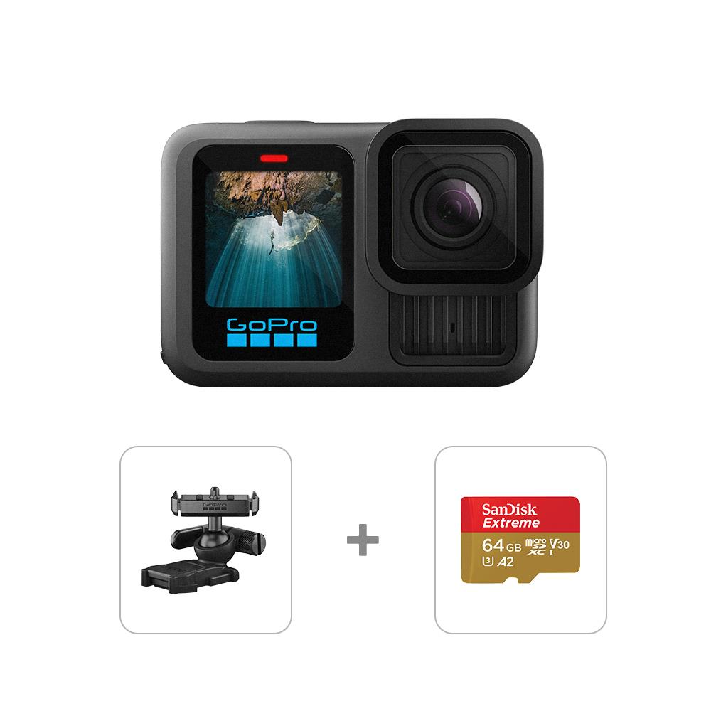 GoPro HERO13 Black 磁吸球型固定座套組(HERO13+磁吸球型固定座+64G記憶卡)