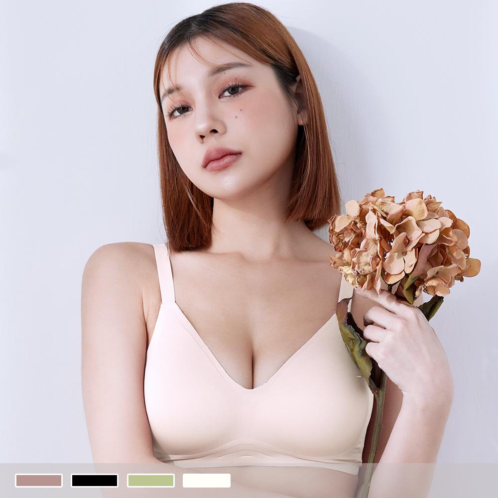 無痕無鋼圈【B-C罩杯】W型彈性無膠條包覆無縫裸感 內衣 2830