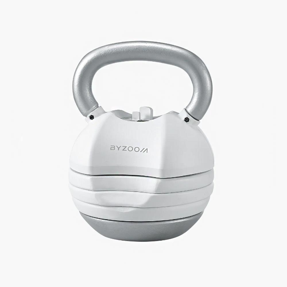 預購【BYZOOM FITNESS調整壺鈴50LB)】22.6kg-白-五段重量秒速調整多國專利(40LB 1支)