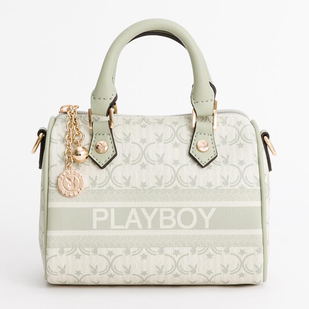 PLAYBOY - 迷你波士頓包附長背帶 Miss Bunny系列-綠色(541-2301-40-6)