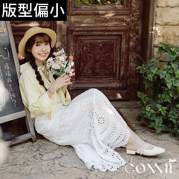 🍀兩雙現折$699🍀ANNSTAR Connie聯名-西西里度假小香風雙斜帶低跟穆勒鞋3cm-米白(版型偏小)