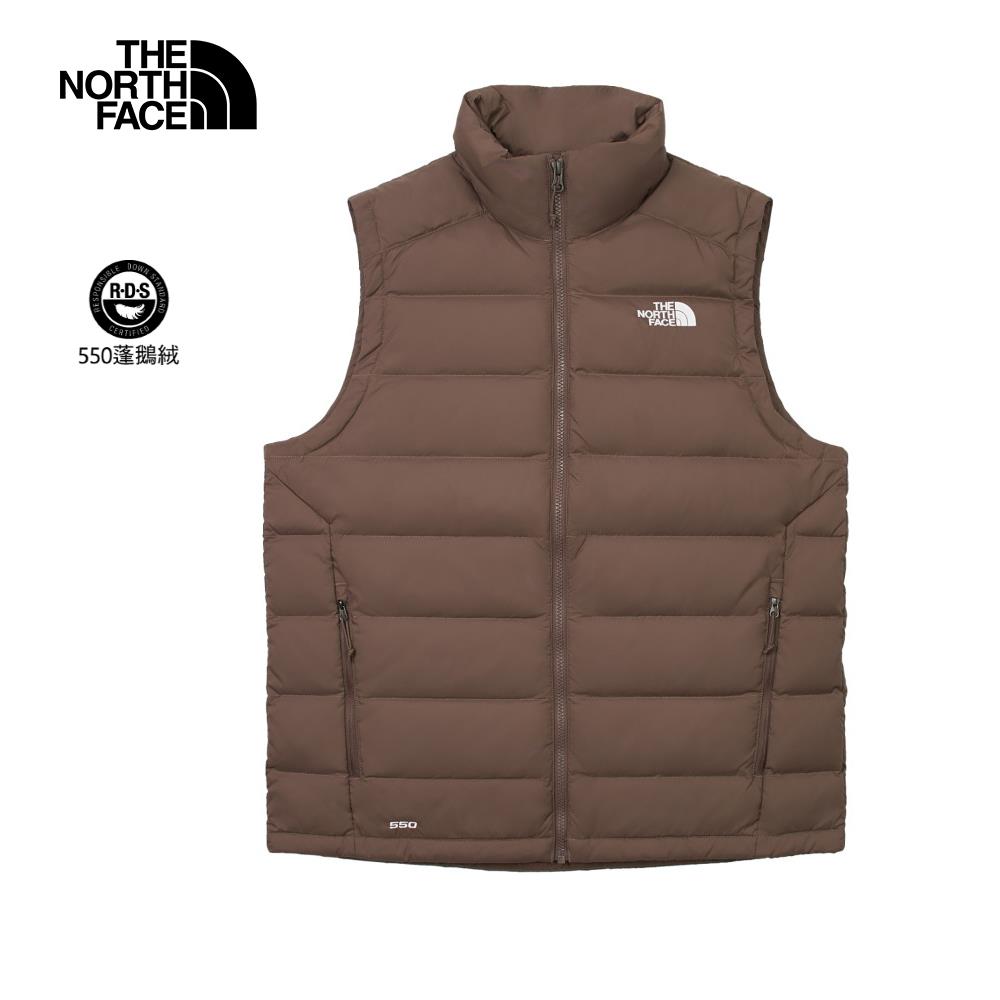 The North Face北面男款棕色舒適保暖立領羽絨背心｜88R61OI