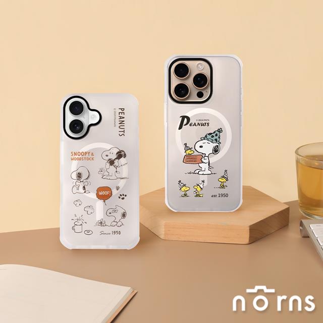 ✦預購優惠ing✦Peanuts史努比手機殼iPhone 16全系列防摔手機殼- Norns超強磁吸透明殼 16 Pro 16 plus 16 pro max