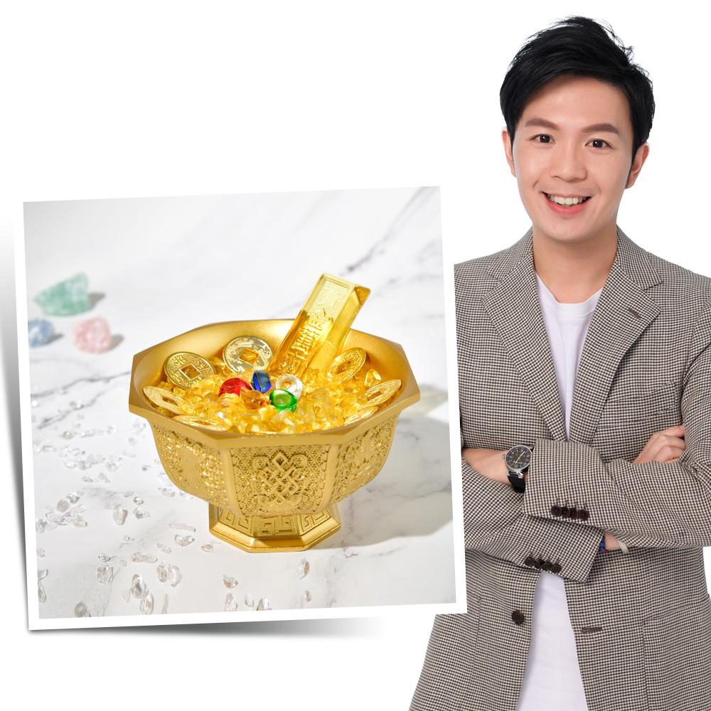 八吉祥黃銅聚寶金飯碗－【招財、事業、補庫】