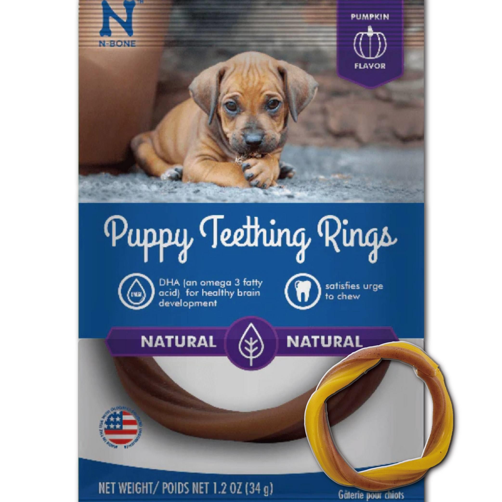 Puppy Teething Rings 犬用耐咀嚼DHA趣味潔牙圈 單圈 南瓜風味 1.2oz (34g)/包 單包 小狗狗幼犬長牙摩擦牙齦止癢專用
