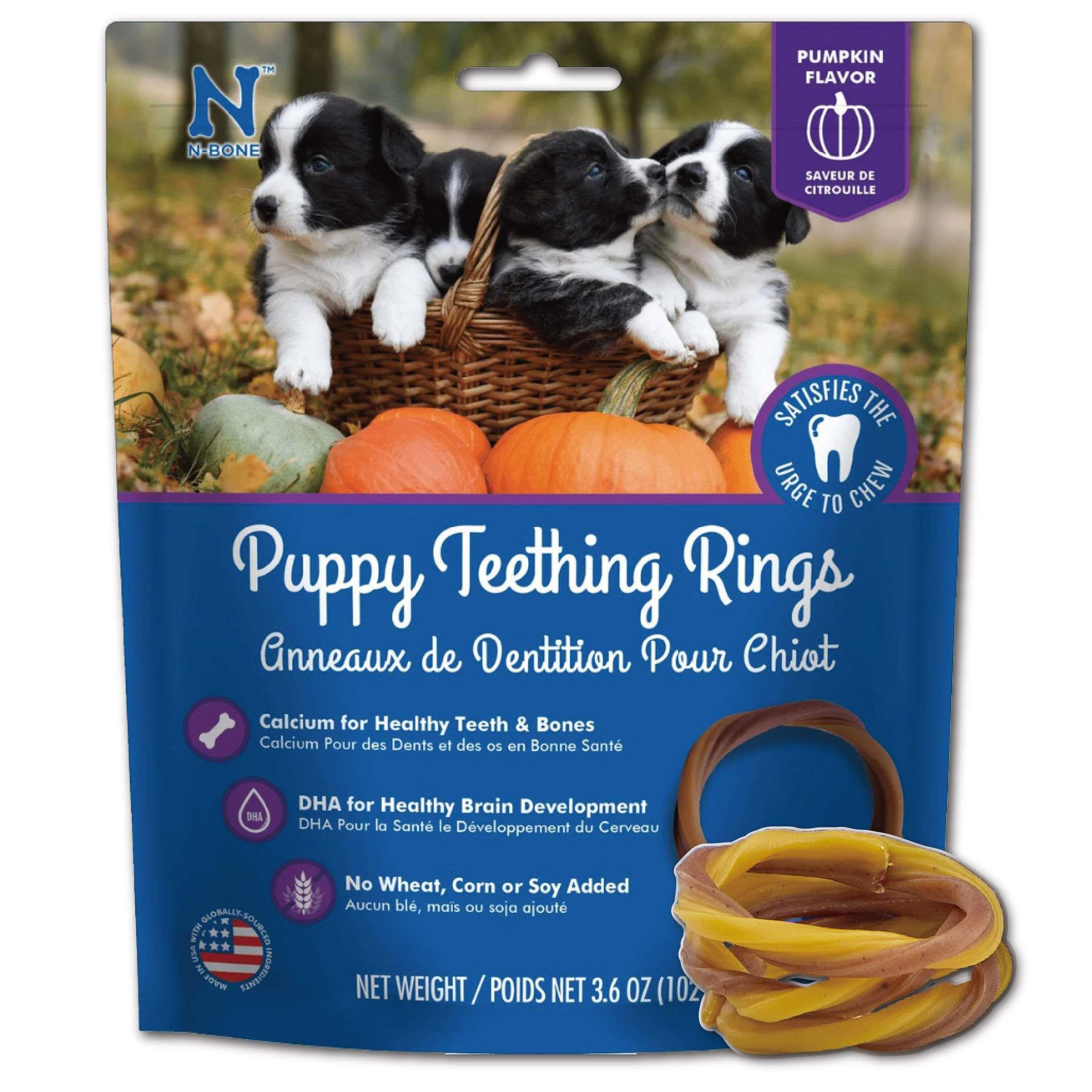 Puppy Teething Rings 犬用耐咀嚼DHA趣味潔牙圈 三圈 南瓜風味 3.6oz (102g)/包 單包 小狗狗幼犬長牙摩擦牙齦止癢專用