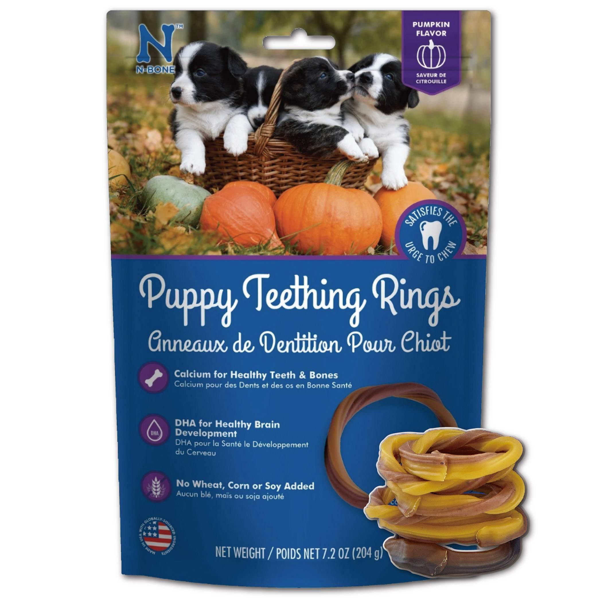 Puppy Teething Rings 犬用耐咀嚼DHA趣味潔牙圈 六圈 南瓜風味 7.2oz (204g)/包 單包 小狗狗幼犬長牙摩擦牙齦止癢專用