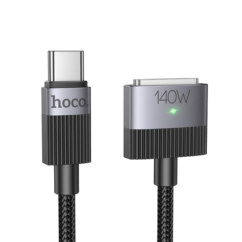 【hoco.浩酷】U141 Type-C 轉 MagSafe 3 140W 磁吸充電線(黑色)