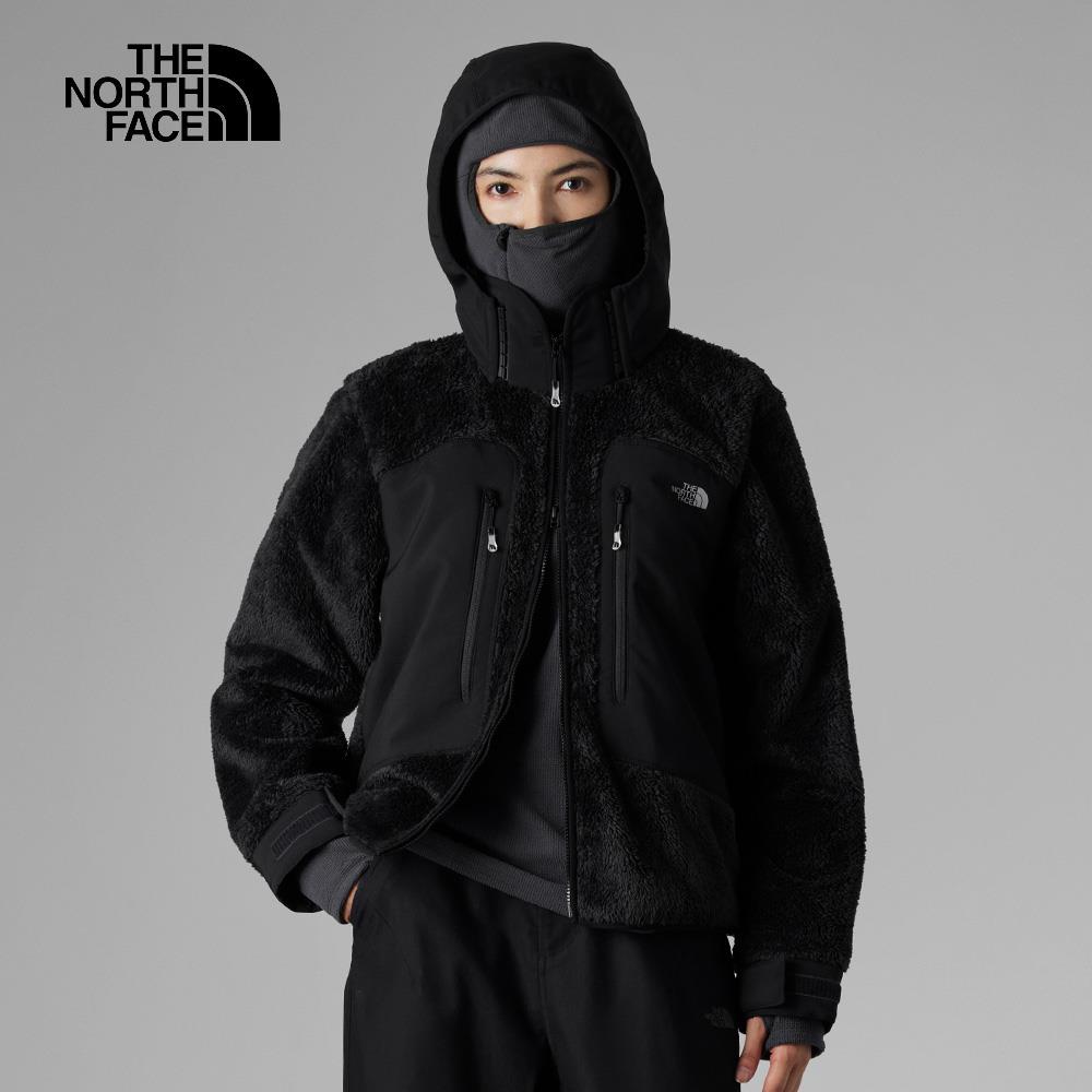 The North Face北面UE女款黑色舒適保暖大口袋設計連帽抓絨外套｜8AGDJK3