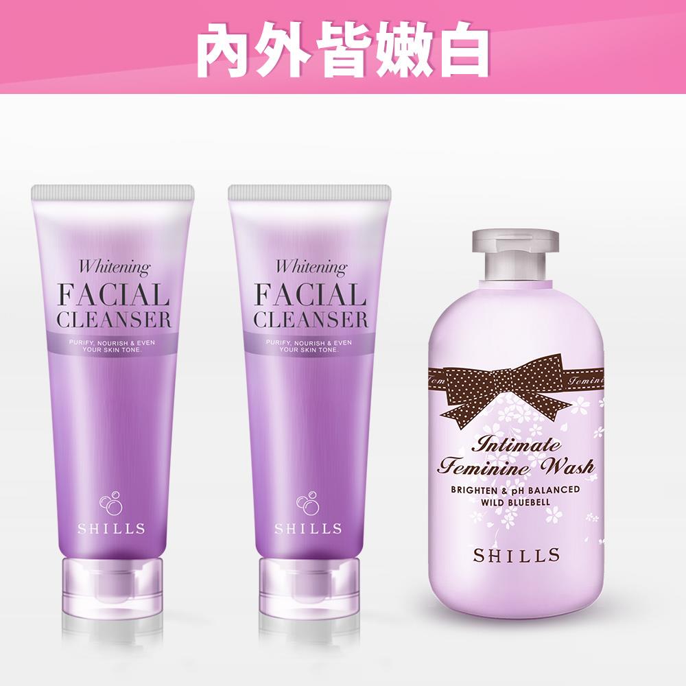 【3效合1 內外皆嫩白】SHILLS 潤白濾鏡洗顏泥(100ml)*2+SHILLS 奇蹟嫩白調理潔淨露*1
