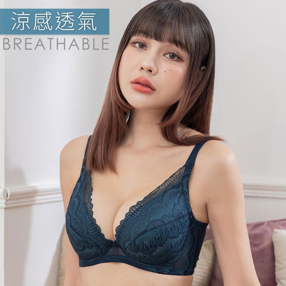 內衣 迷戀妳 性感V胸親膚薄杯款 C-F/水鴨藍