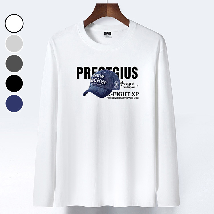 長袖 美式圖案休閒長T 長T 休閒 簡約 美式 潮流 時尚 T恤 加大尺碼 台灣出貨【NZ6JN2436】