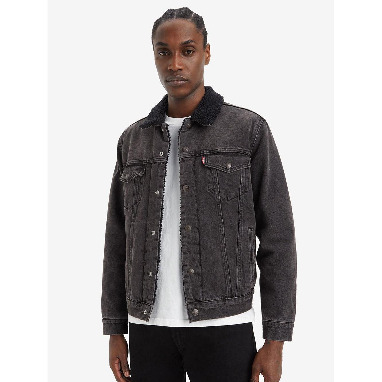 Levi’s® 男款TYPE III SHERPA刷毛翻領三代丹寧牛仔外套 熱賣單品