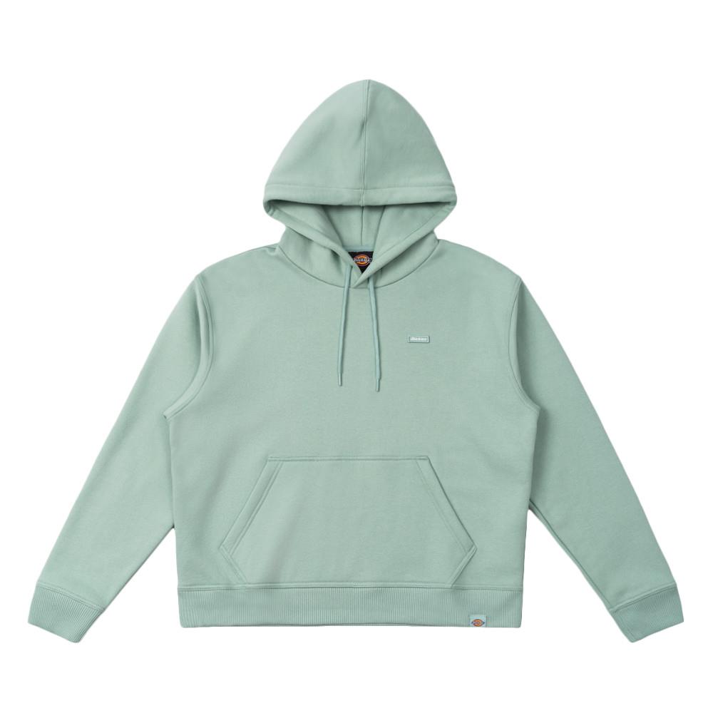 Dickies女款衝浪藍胸前刺繡徽章Loog抓絨內裡休閒連帽大學T|DK0A4Z2WJ59