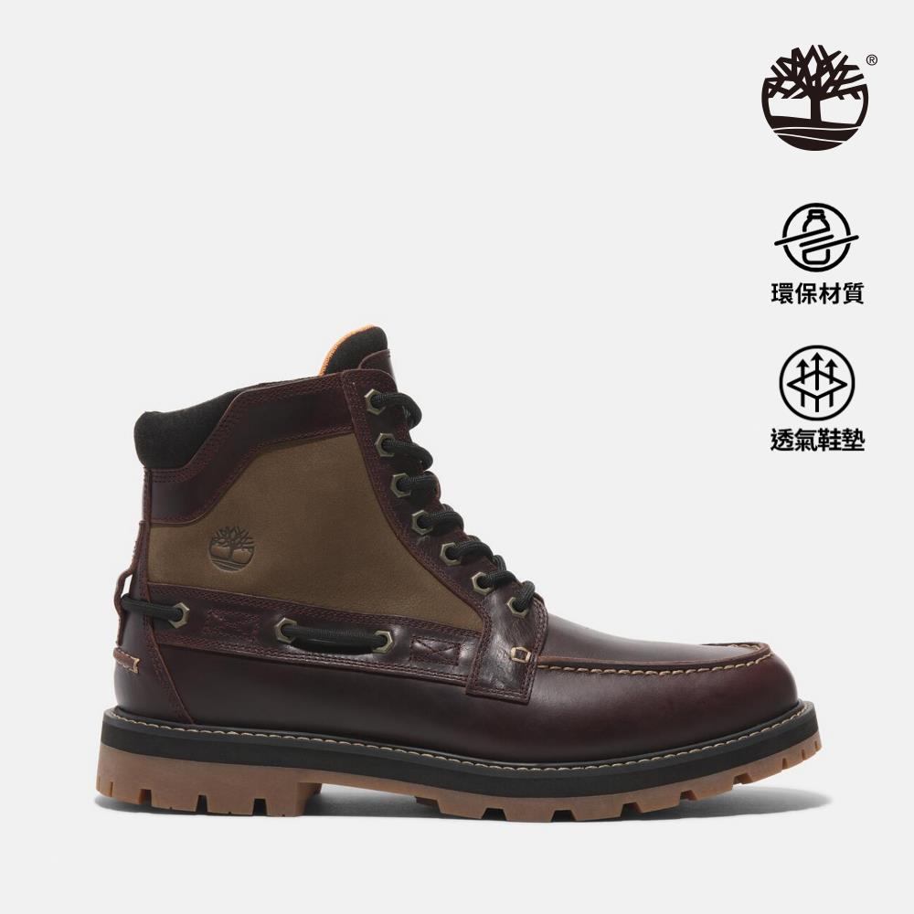 Timberland 男款酒紅色皮革7孔休閒靴|A697HEIW