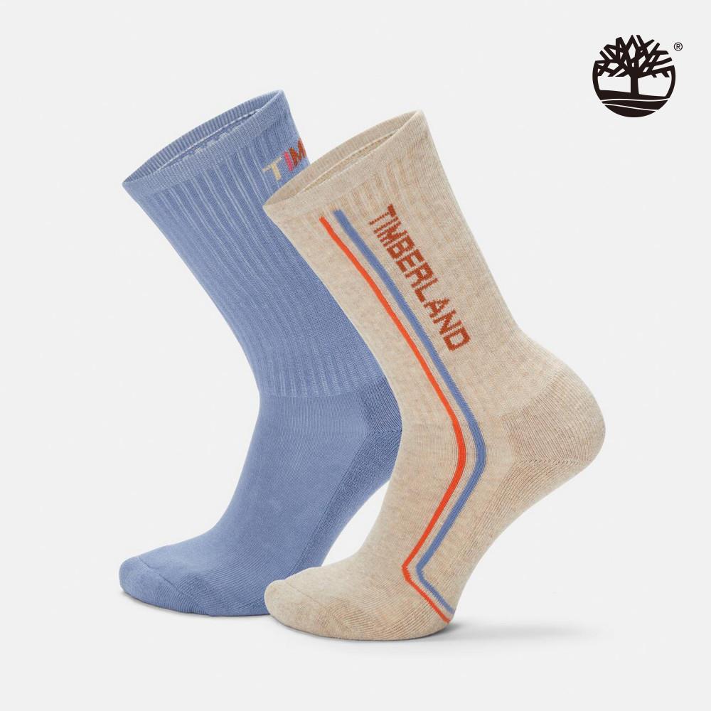 Timberland 女款雙色復古中筒襪兩入組|A5ZEJ280