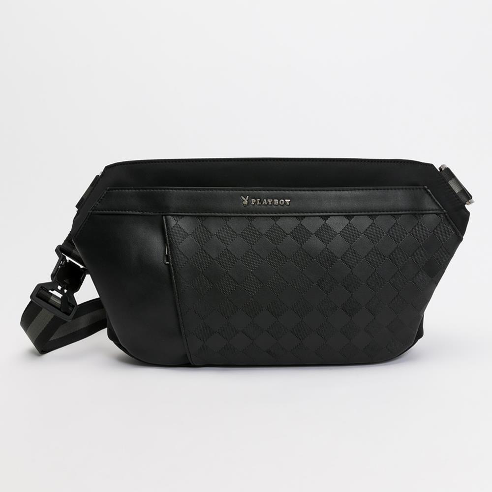 ⚡CITY BOY 買就送皮革眼鏡收納袋｜PLAYBOY 斜背包 Upscale系列 - 黑色(132-5805-09-7)