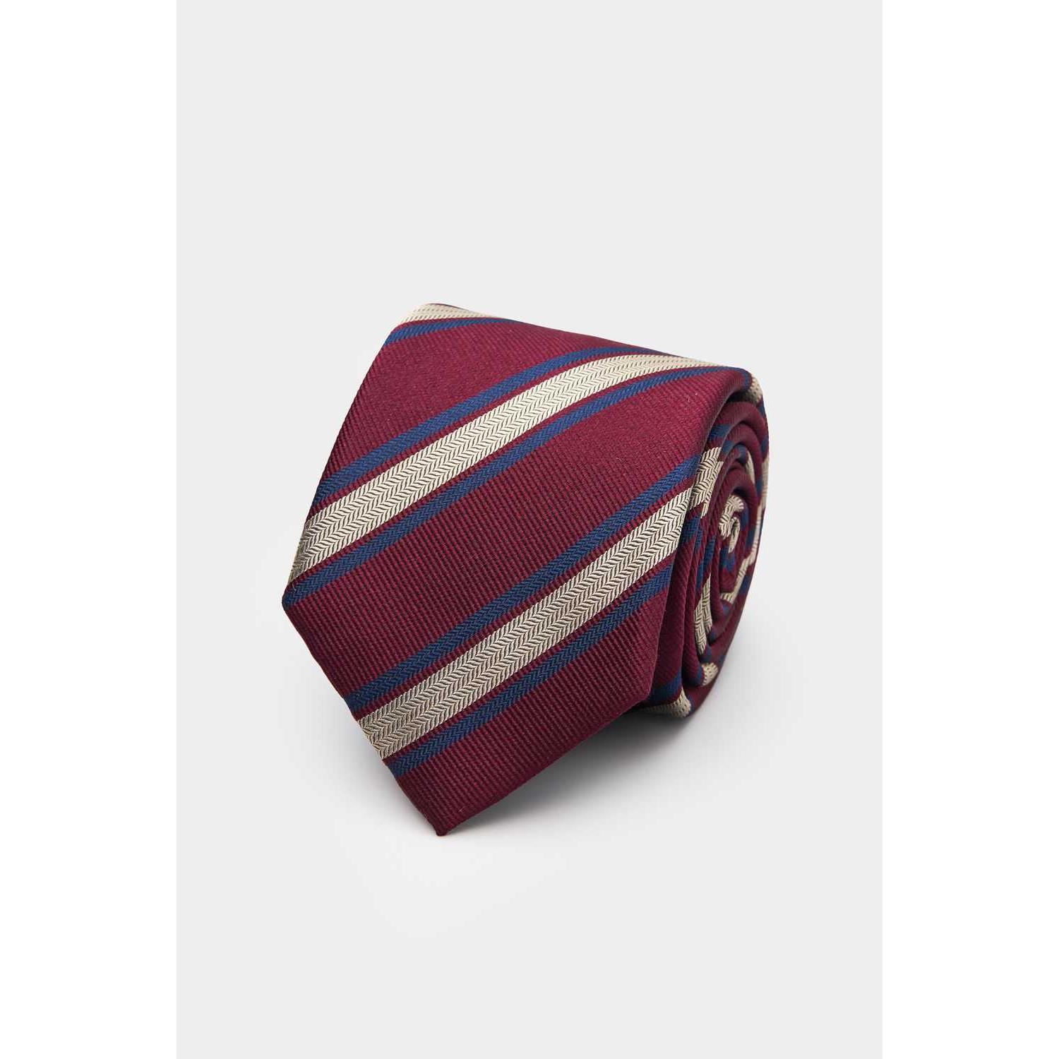 SST&C Red Striped Pattern Narrow Tie | 00362409007