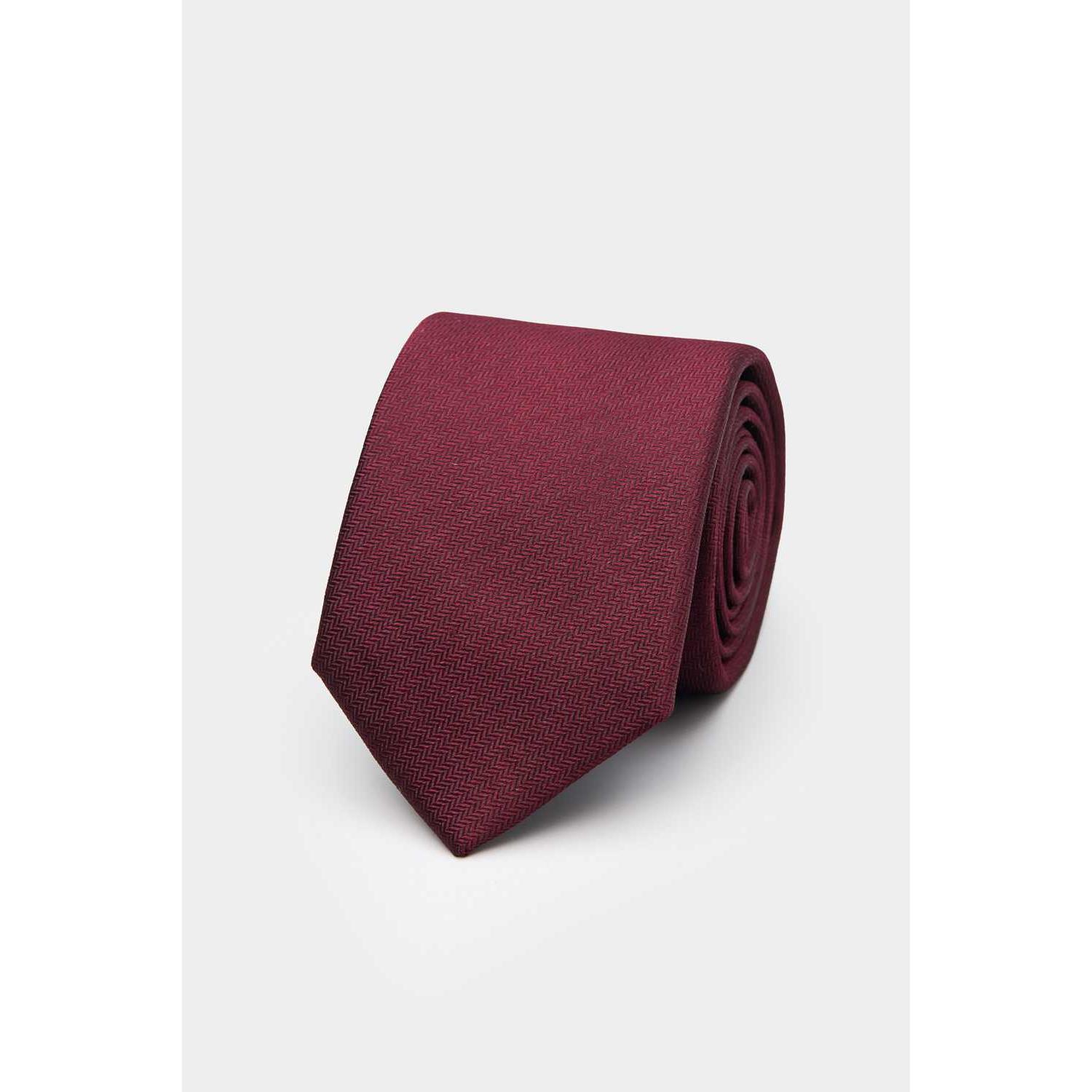 SST&C Red Herringbone Narrow Tie | 00362409023
