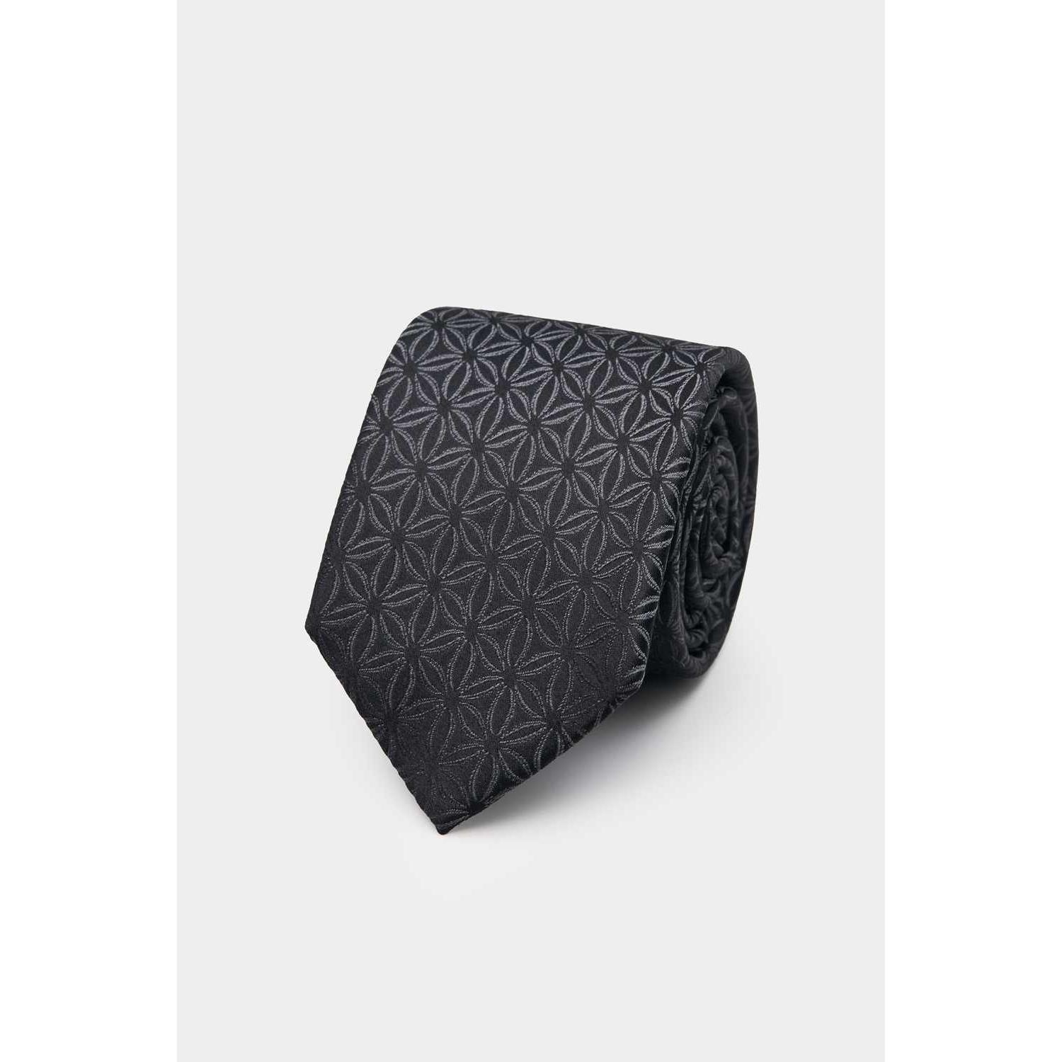 SST&C Black Large Floral Narrow Tie | 00362409028