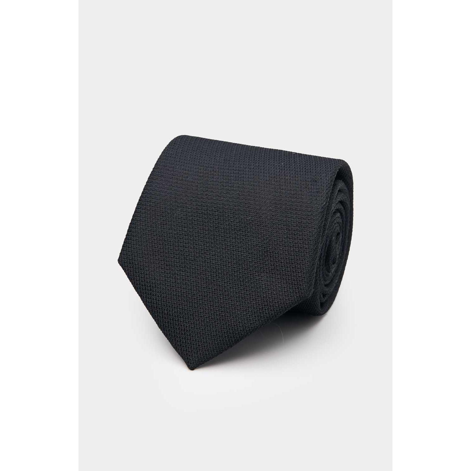 SST&C Black Textured Classic Tie | 00362409042