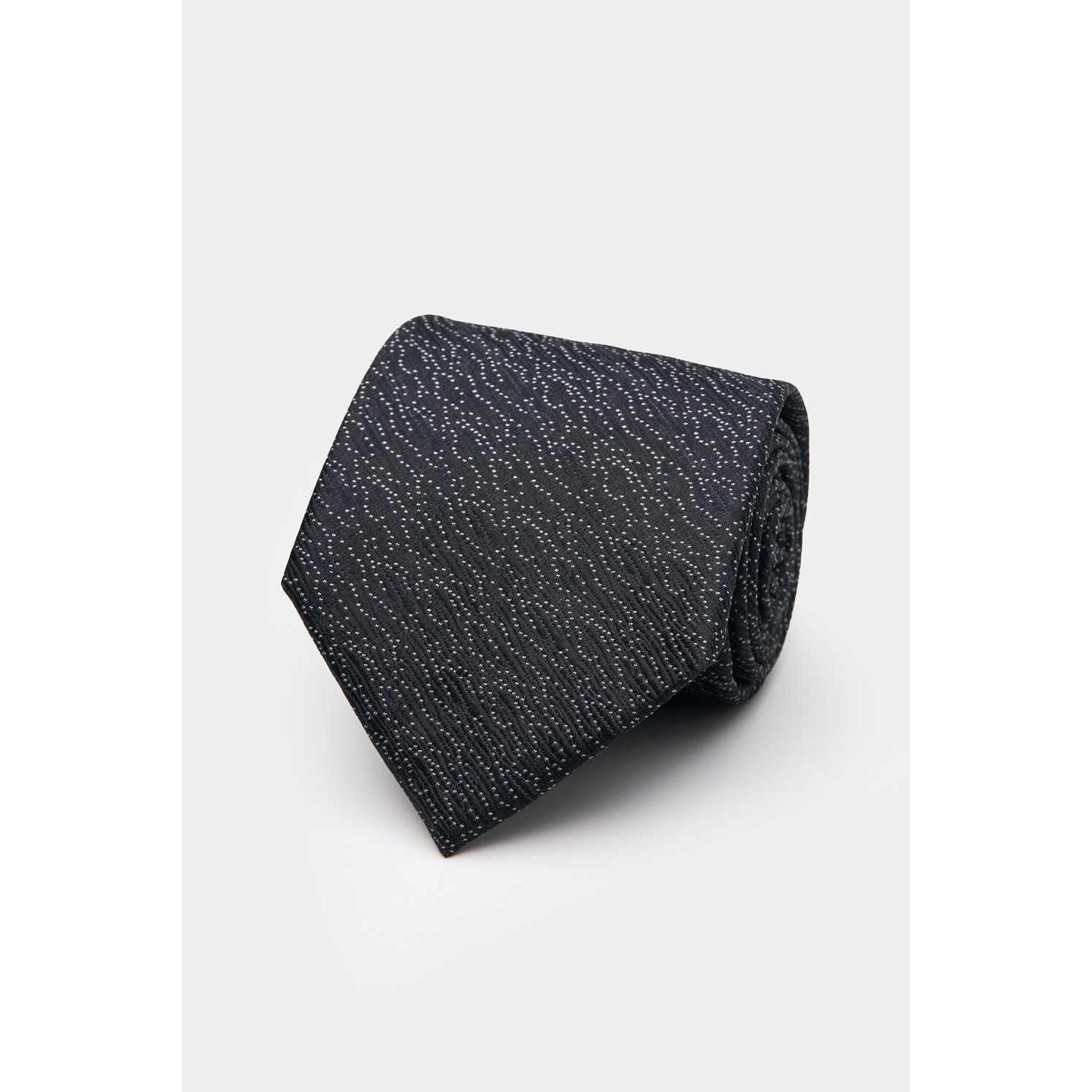SST&C Black Textured Classic Tie | 00362409043