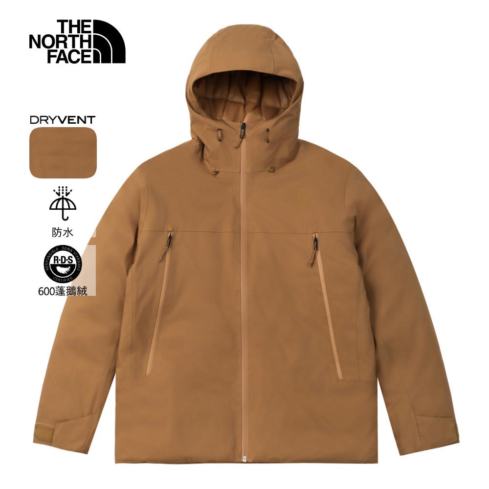 The North Face北面男款棕色DryVent防水透氣連帽羽絨外套｜83UM173 600蓬鬆度