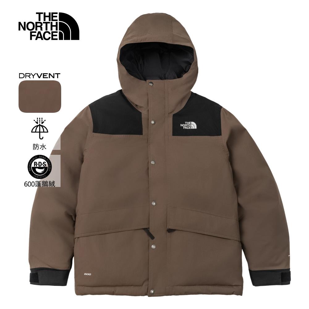 The North Face北面男款棕色DryVent防水透氣連帽羽絨外套｜89Z05EX 600蓬鬆度