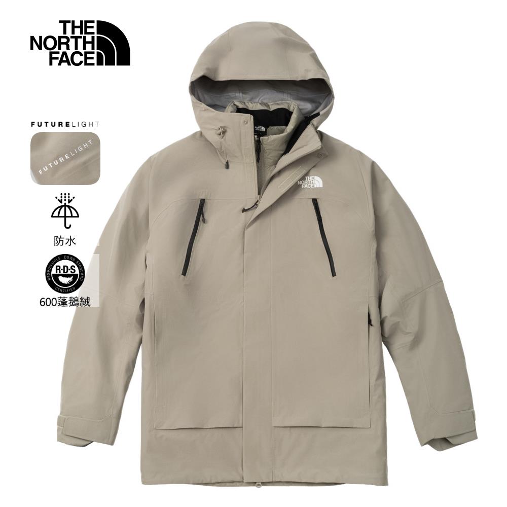 The North Face北面男款灰色FUTURELIGHT防水透氣連帽羽絨內裡三合一外套｜89ZM1I4