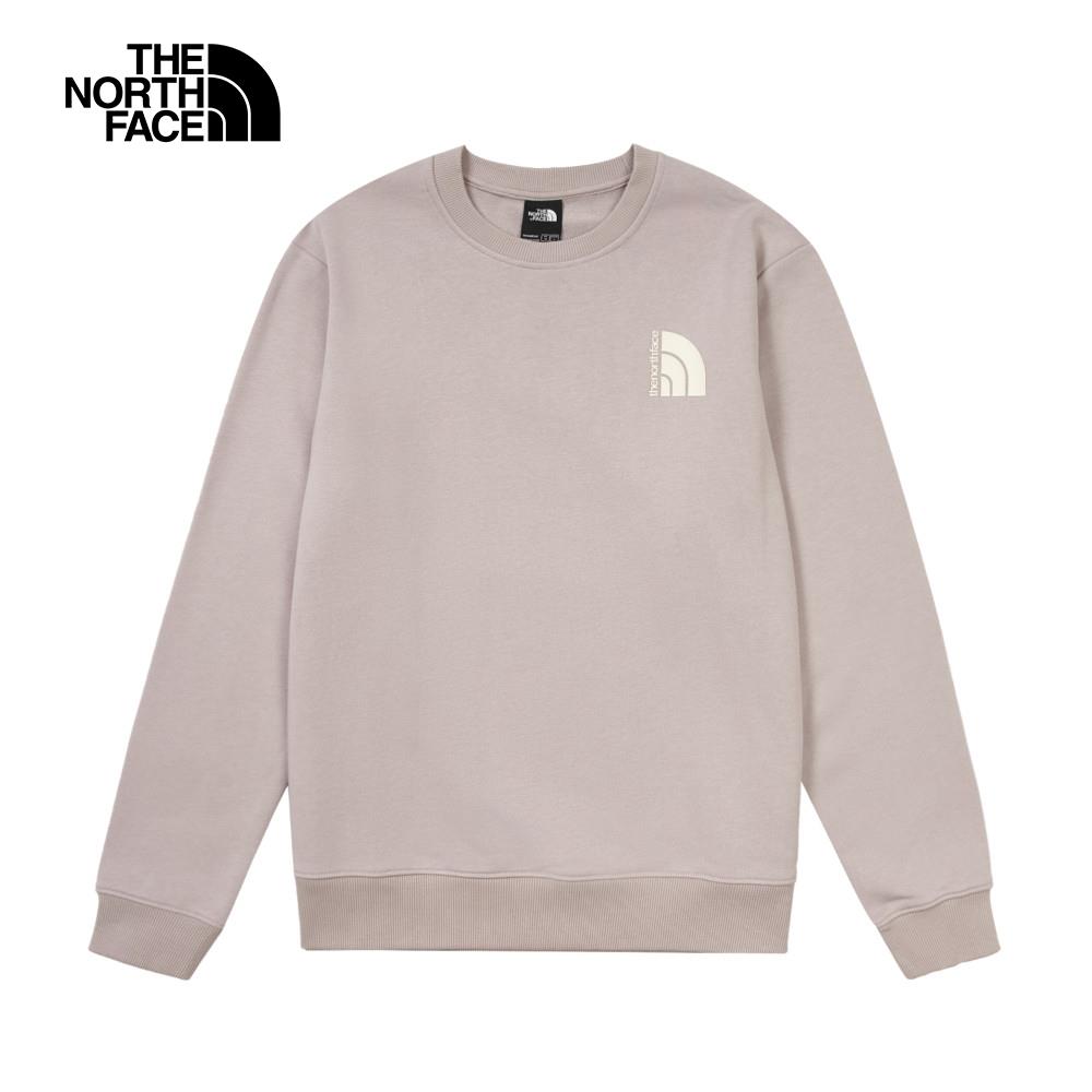 The North Face北面女款灰色舒適保暖經典品牌印花長袖大學T｜8AT01OA