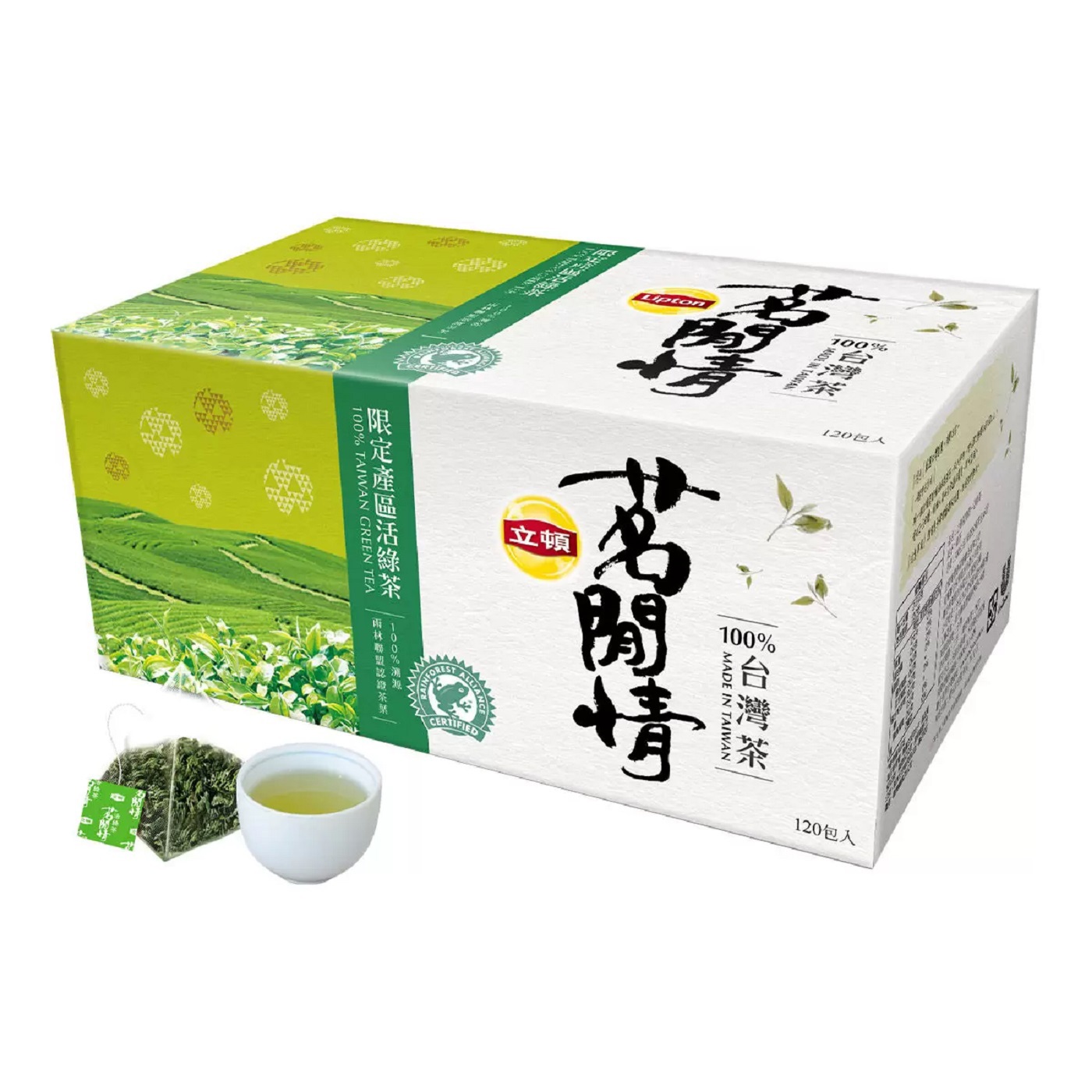 【美式賣場】立頓茗閒情台灣活綠茶三角茶包(2.5公克*120包/盒)