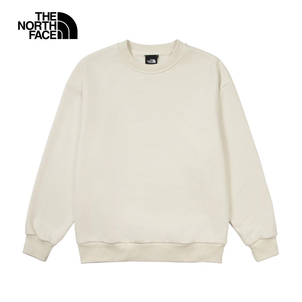 The North Face北面UE男款米白色舒適保暖經典品牌印花休閒長袖大學T｜8ATPQLI