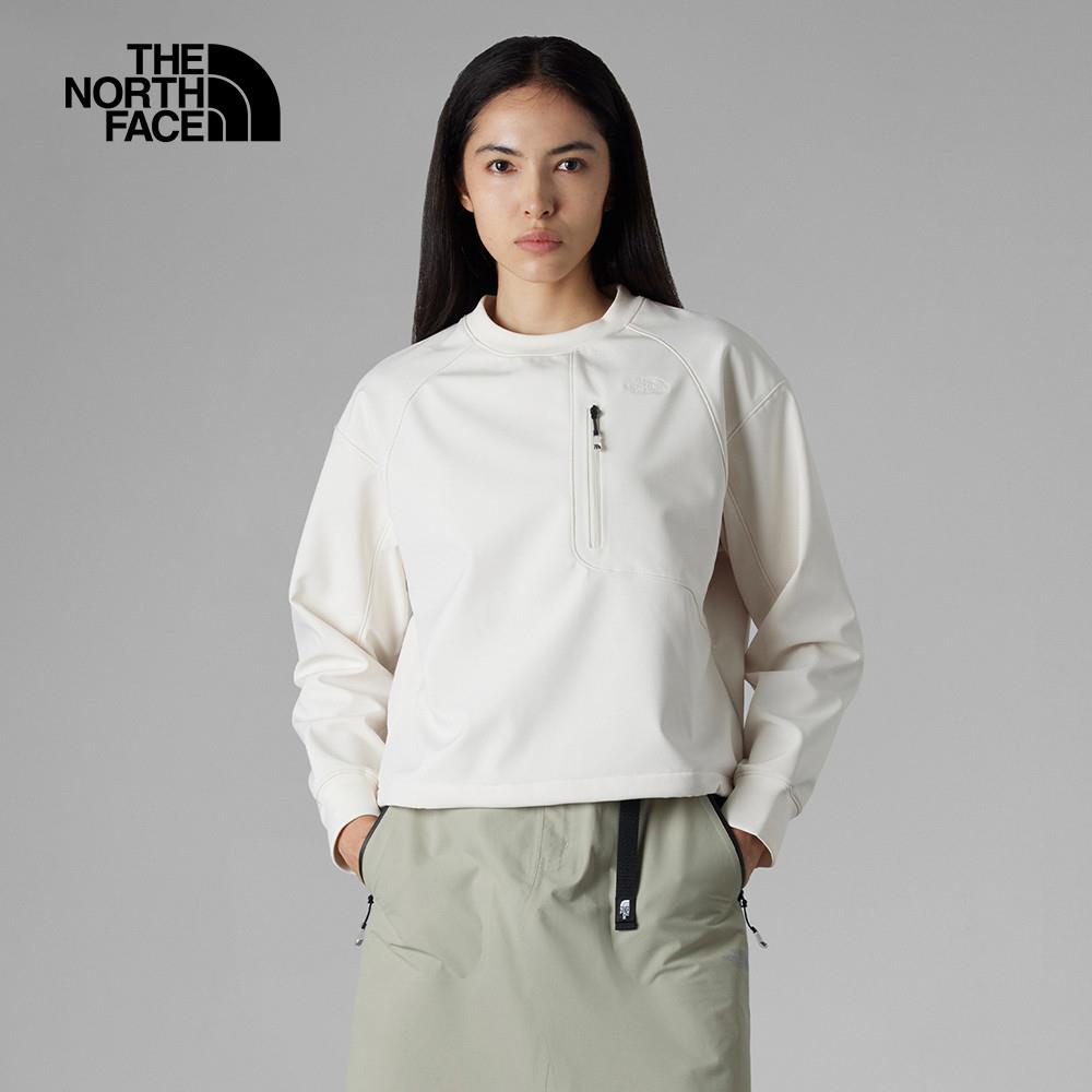 The North Face北面UE女款米白色DWR防潑水抓絨長袖上衣｜8AGCQLI