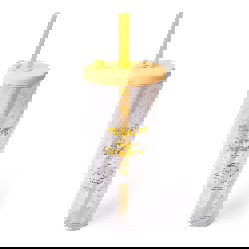 【Norns】史努比雙層透明吸管杯-漫畫(1入)