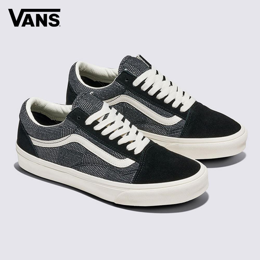 Vans Old Skool 男女款丹寧灰色棋盤格滑板鞋