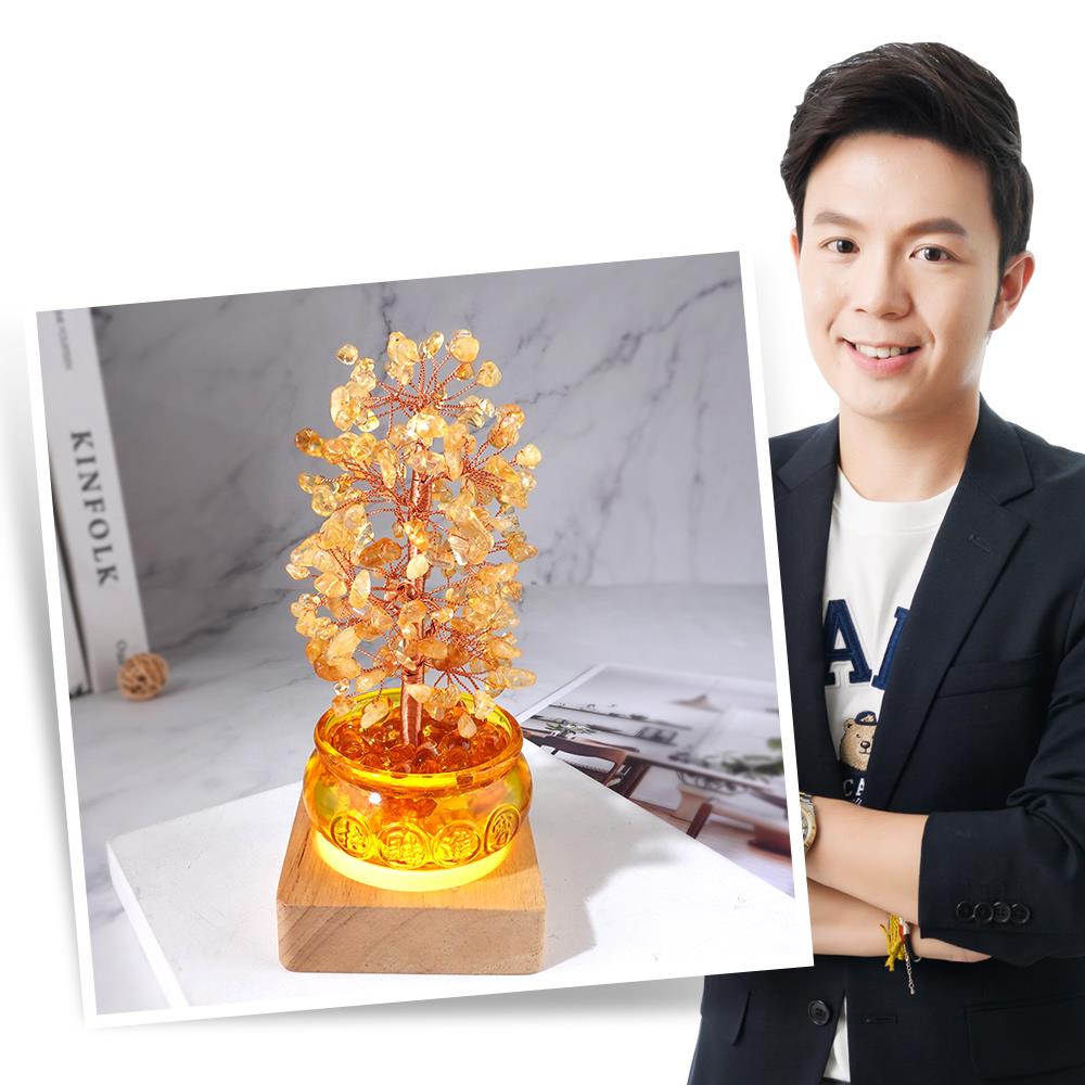 黃晶聚寶搖錢樹燈－【催財、補庫、旺運】