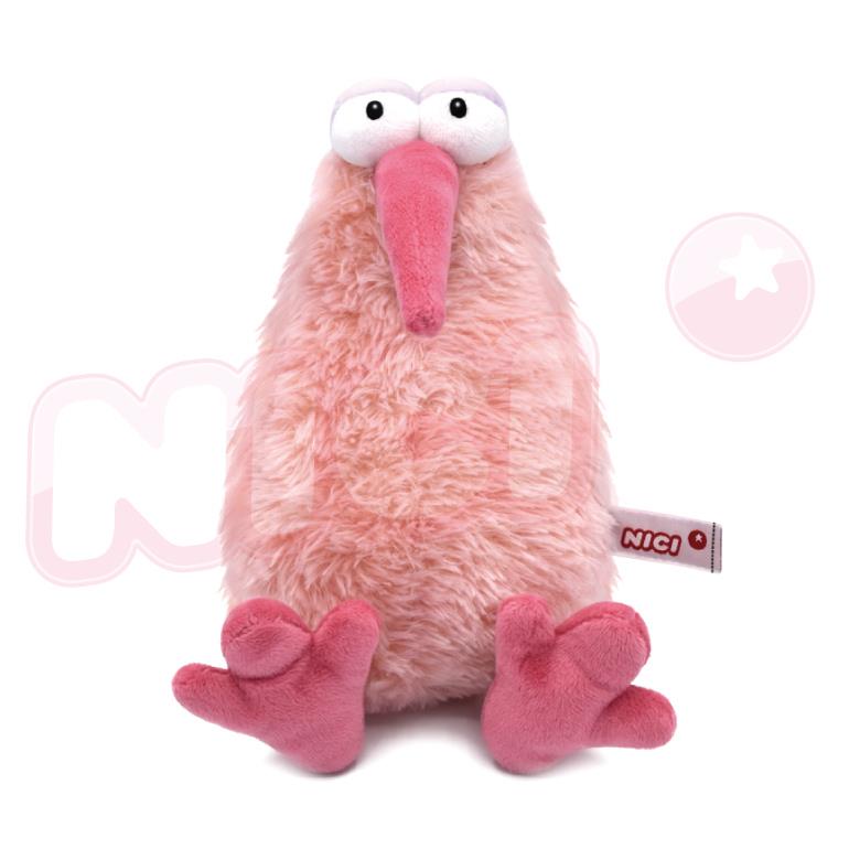 [91753]NICI 25cm粉紅奇異鳥坐姿玩偶