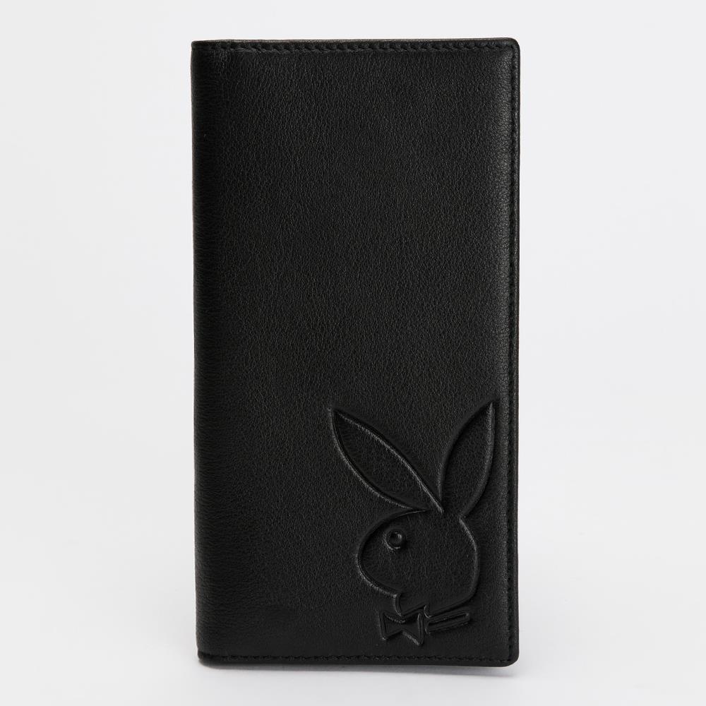 ⚡CITY BOY 買就送皮革眼鏡收納袋｜PLAYBOY 翻蓋長夾 Iconi 系列 - 黑色(132-5504-09-3)