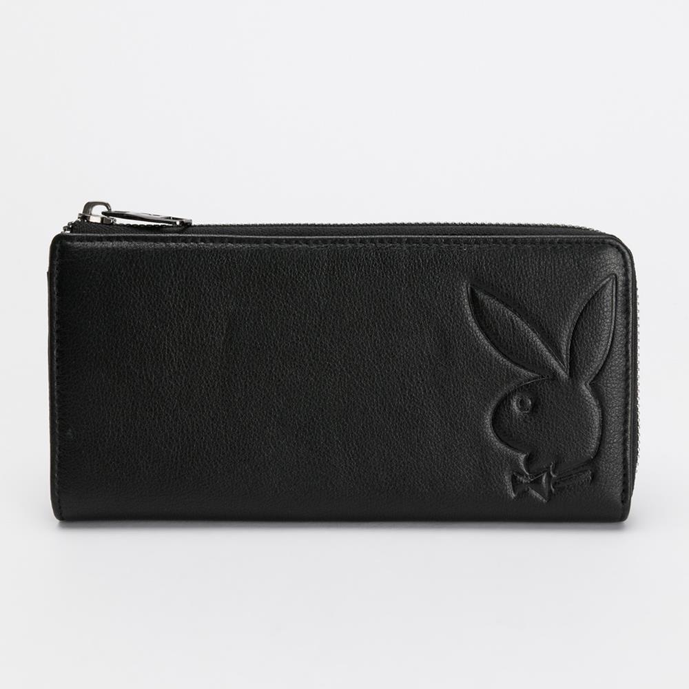 ⚡CITY BOY 買就送皮革眼鏡收納袋｜PLAYBOY L拉長夾 Iconi 系列 - 黑色(132-5505-09-3)